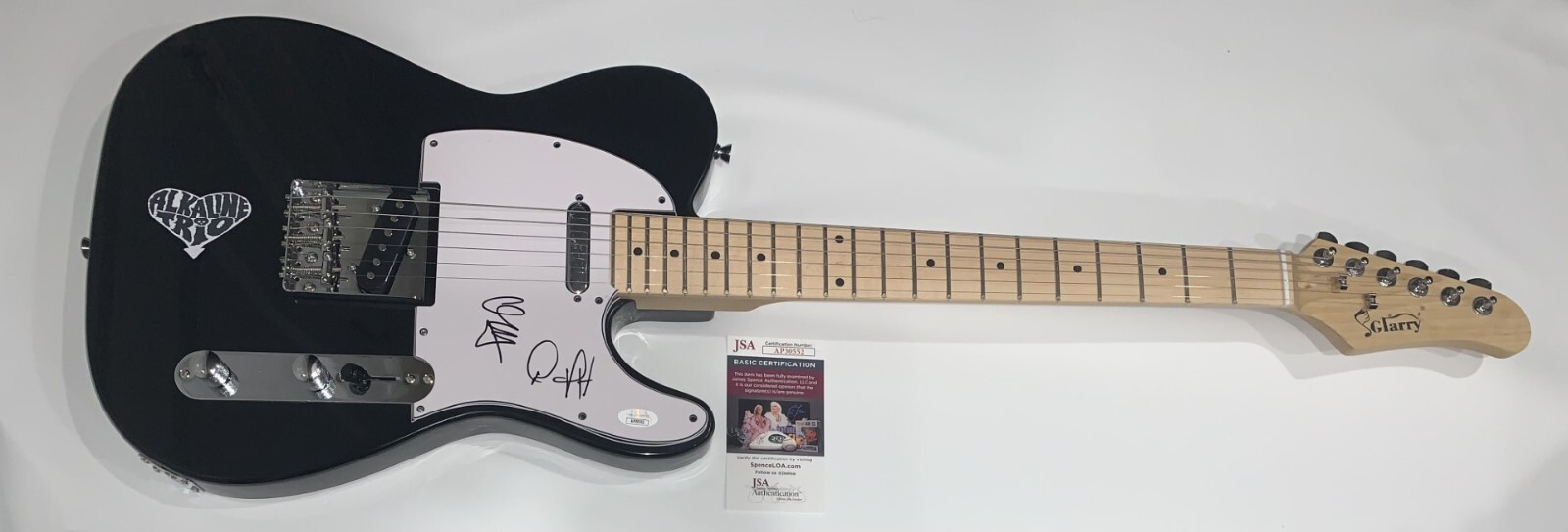 ALKALINE TRIO SIGNED BLACK ELECTRIC GUITAR MATT SKIBA DAN ANDRIANO JSA COA