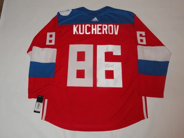 NIKITA KUCHEROV SIGNED 2016 RUSSIA WORLD CUP OF HOCKEY JERSEY LICENSED JSA COA