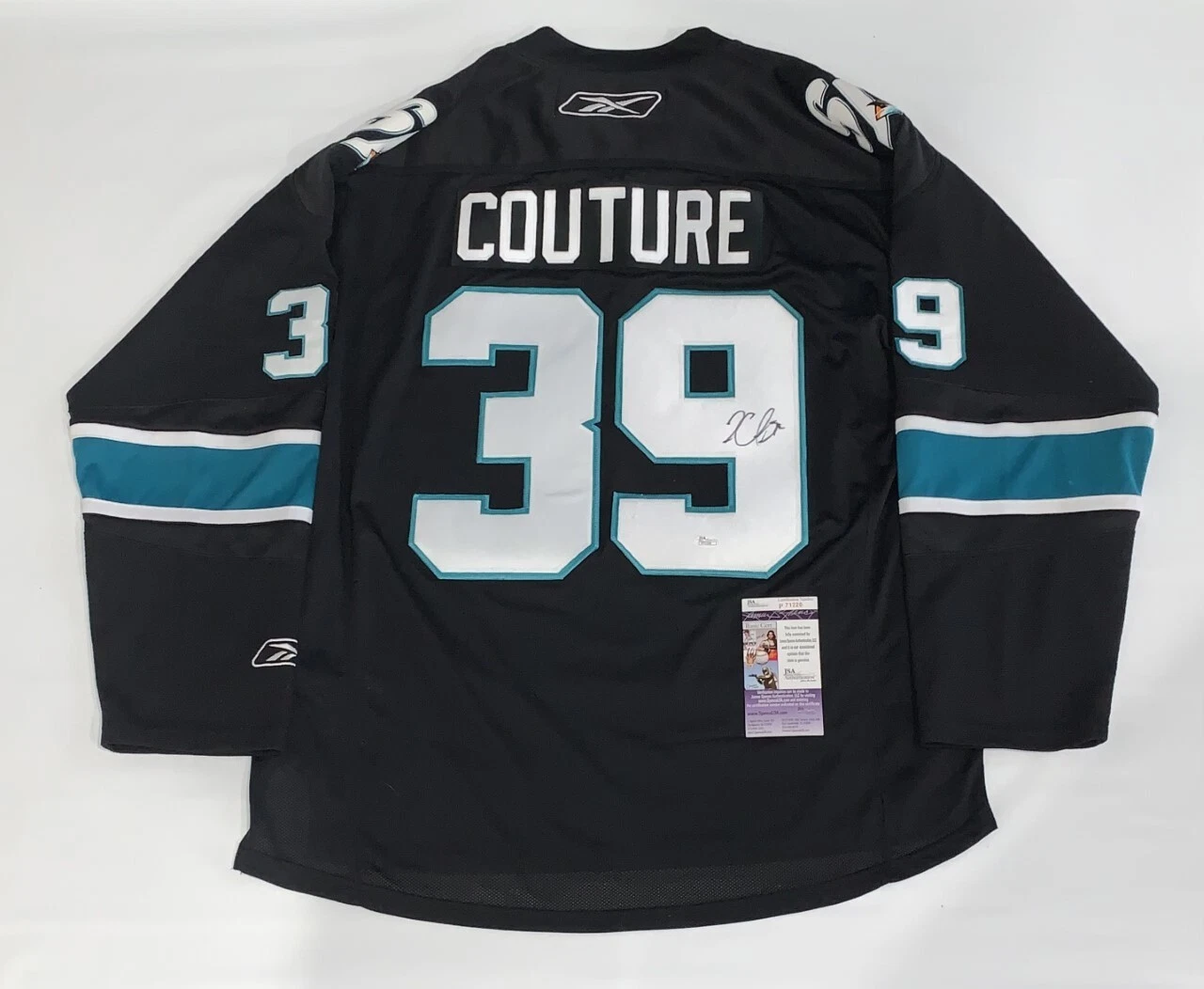 LOGAN COUTURE SIGNED 2016 STANLEY CUP SAN JOSE SHARKS JERSEY JSA COA LICENSED