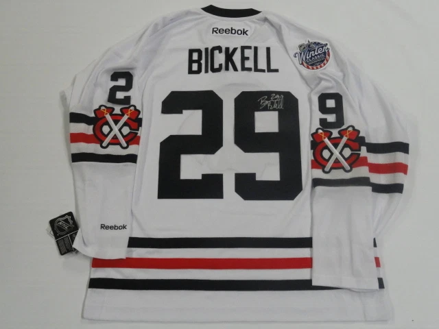 BRIAN BICKELL SIGNED 2015 BLACKHAWKS WINTER CLASSIC JERSEY LICENSED JSA COA