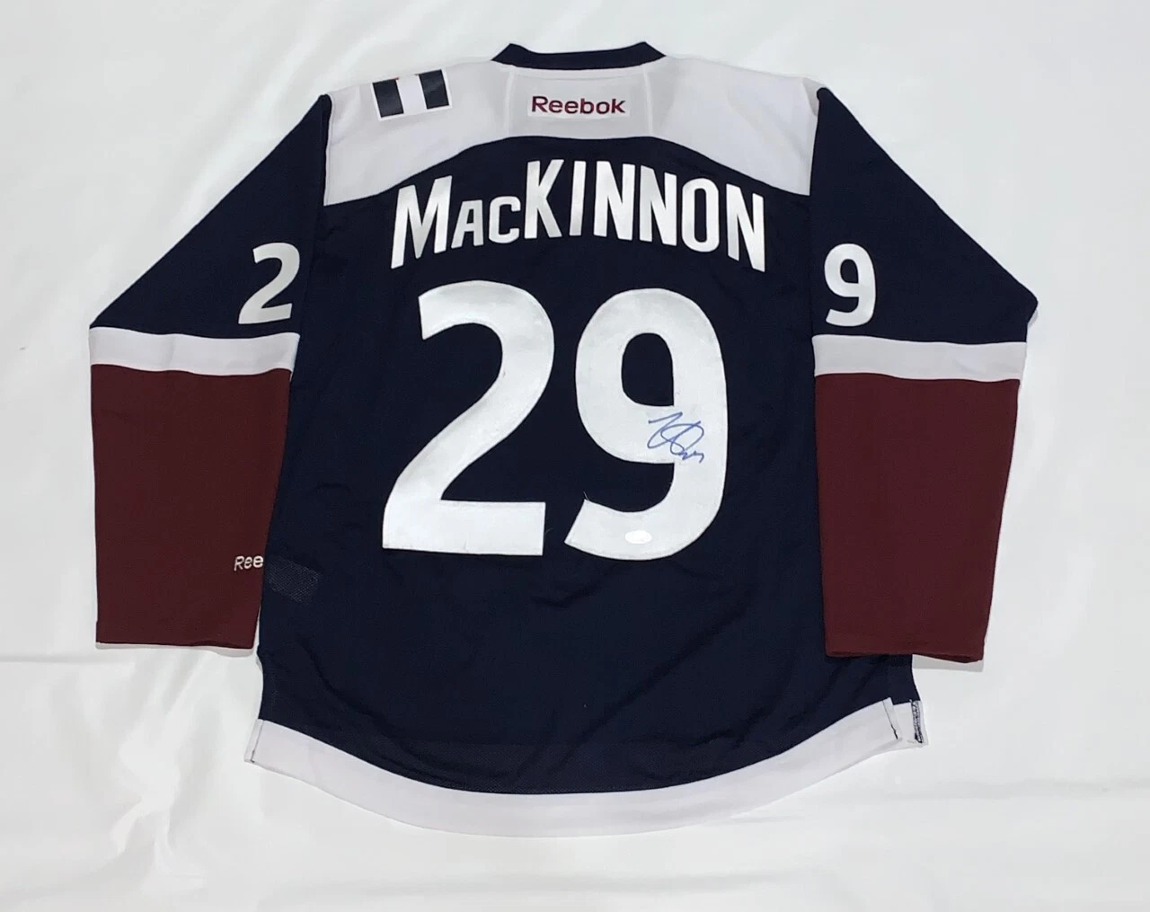 NATHAN MACKINNON SIGNED REEBOK COLORADO AVALANCHE ALTERNATE LICENSED JSA COA