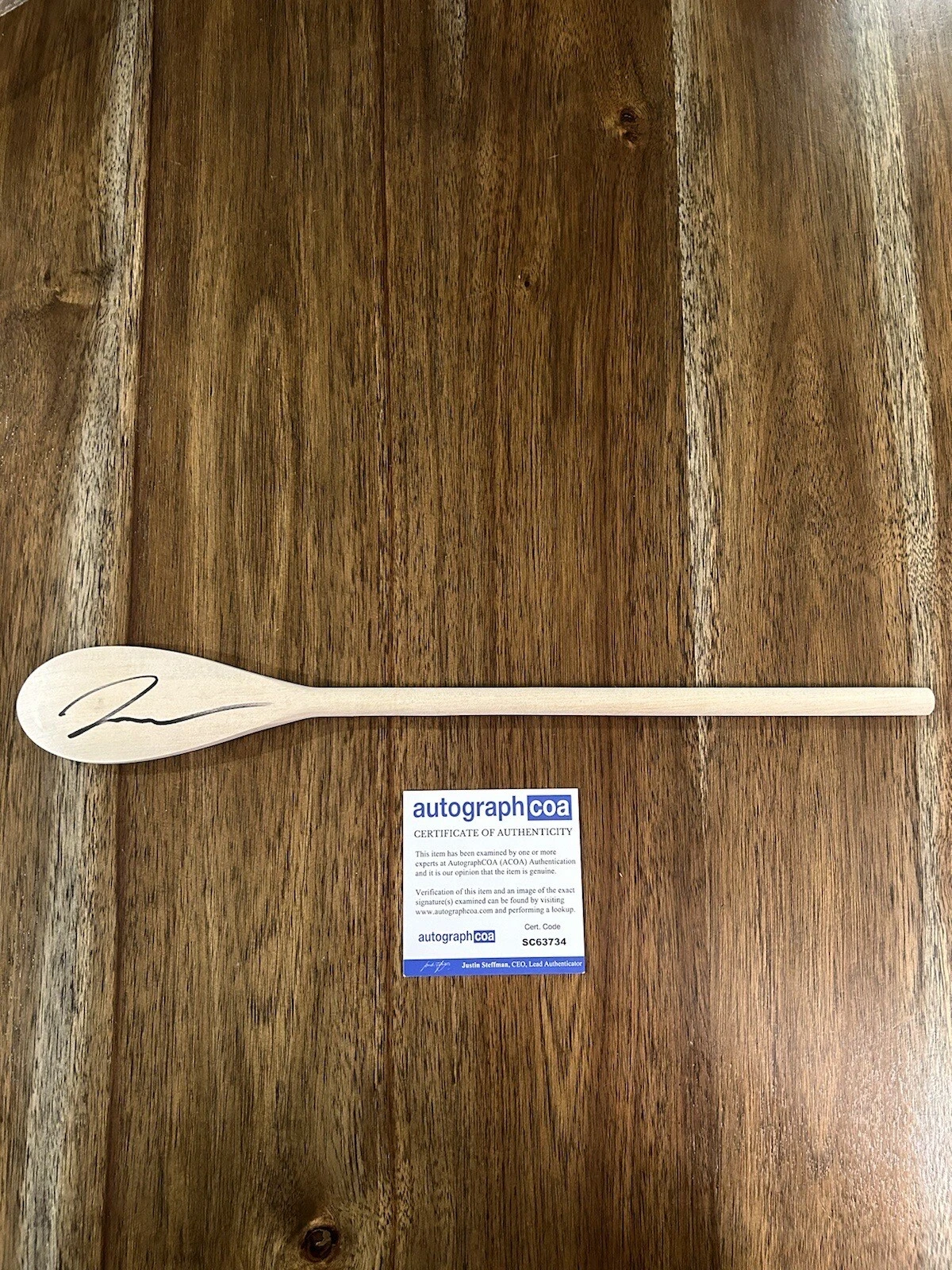 Jeremy Allen White ‘The Bear’ Signed Autograph Wood Spatula ‘Carmy’ ACOA