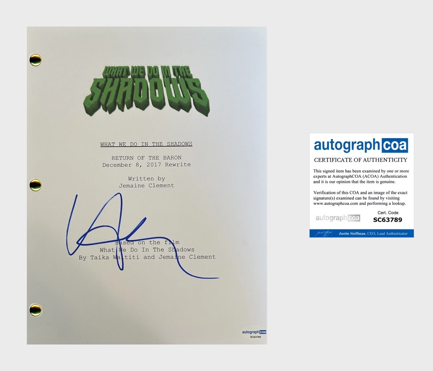 Harvey Guillen ‘What We Do in the Shadows’ Signed Full Script ACOA ‘Guillermo’