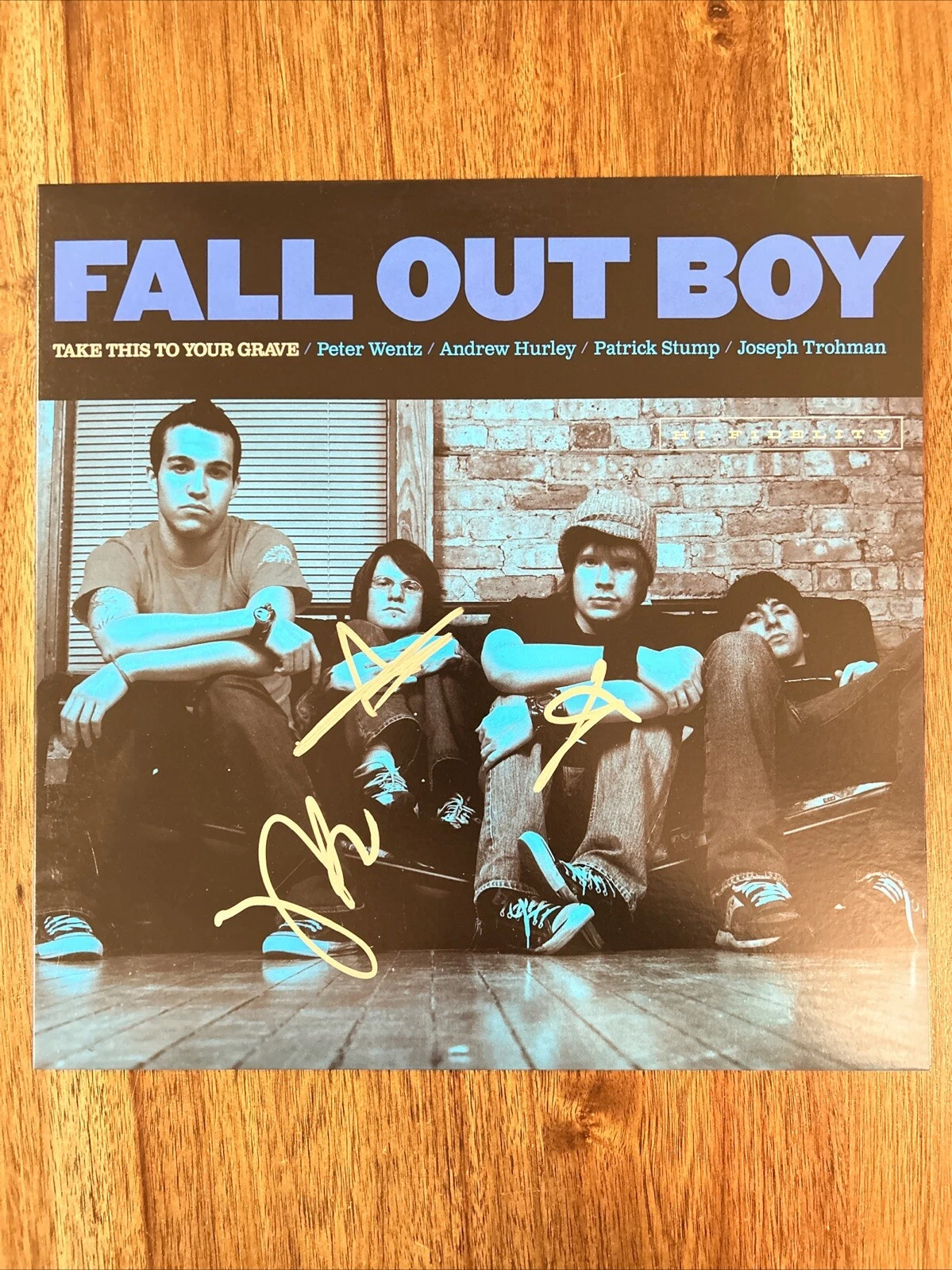 Pete Wentz & Patrick Stump ‘Fall Out Boy’ Signed Vinyl ‘Take This To Your Grave’