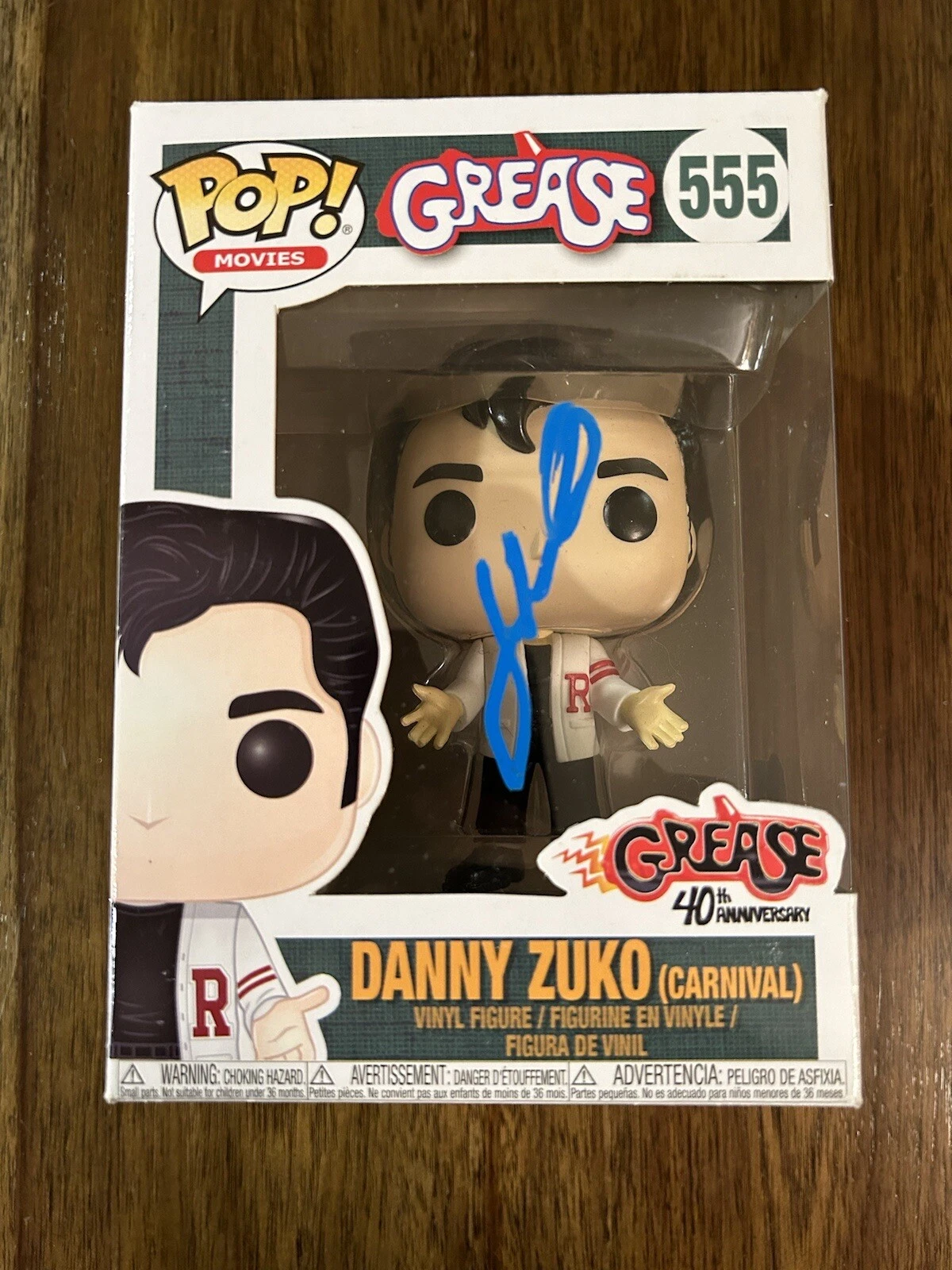 John Travolta ‘Grease’ Signed ‘Danny Zuko’ Funko Pop Beckett BAS