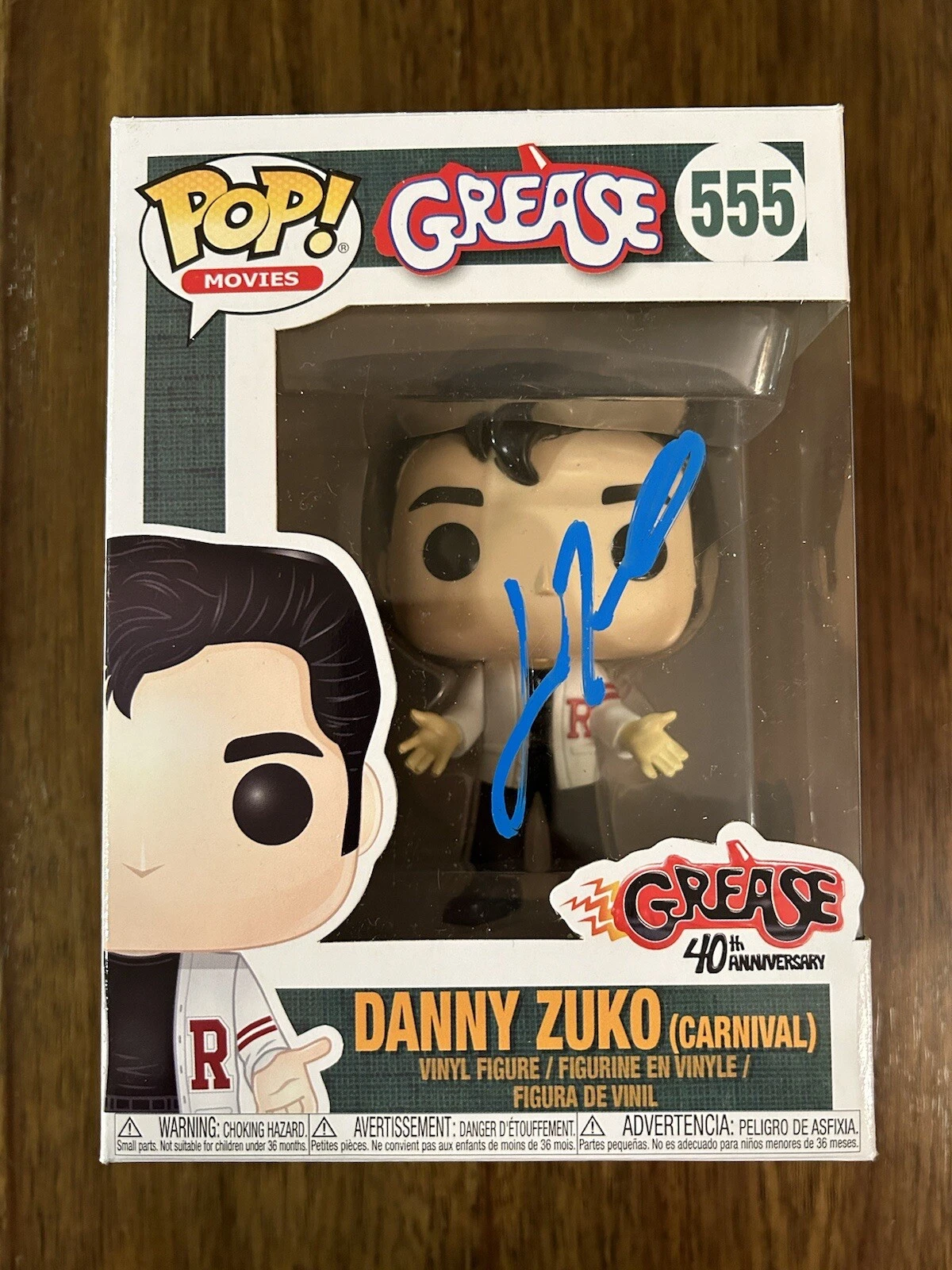 John Travolta ‘Grease’ Signed ‘Danny Zuko’ Funko Pop Beckett BAS