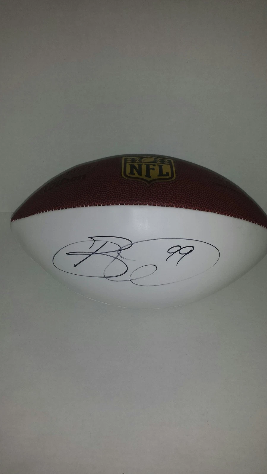 BRETT KEISEL SIGNED WILSON WHITE PANEL NFL FOOTBALL PITTSBURGH STEELERS