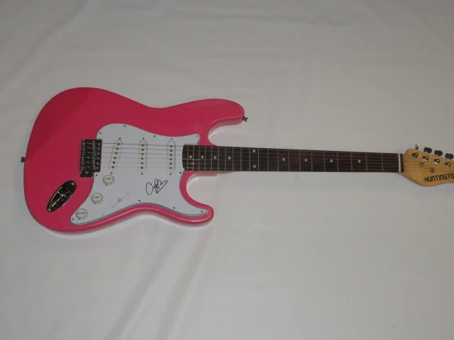 CASSADEE POPE SIGNED HOT PINK ELECTRIC GUITAR THE VOICE HEY MONDA JSA COA