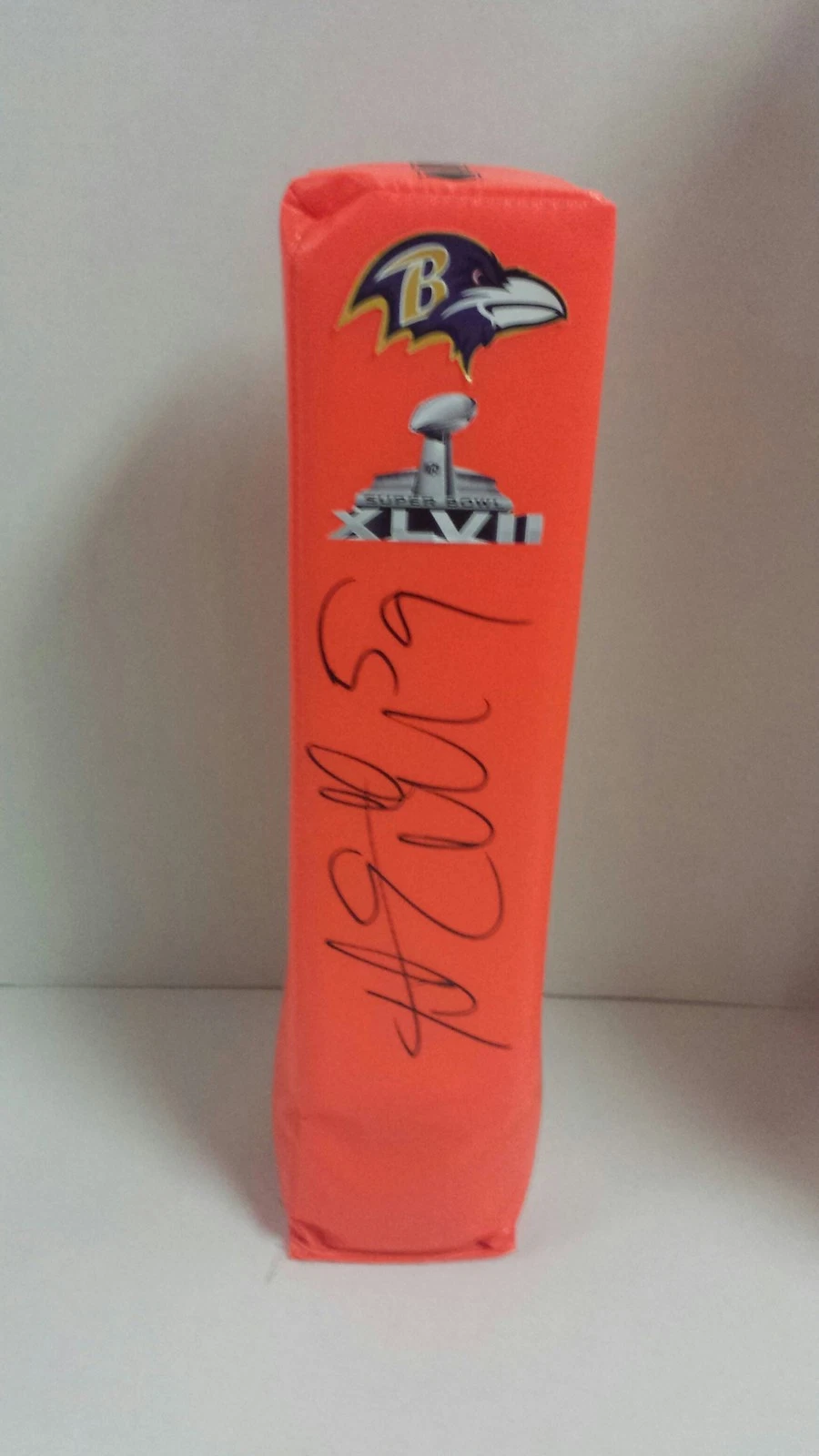 DANNELL ELLERBE SIGNED BALTIMORE RAVENS TOUCHDOWN PYLON SUPER BOWL XLVII