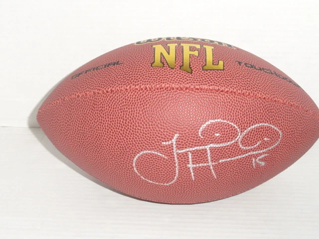 JUSTIN HUNTER SIGNED NFL FOOTBALL TENNESSEE TITANS VOLUNTEERS STAR