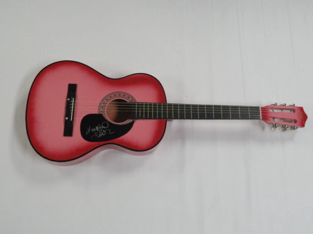 KRYSTAL KEITH SIGNED HOT PINK ACOUSTIC GUITAR COUNTRY SUPERSTAR RARE TOBY