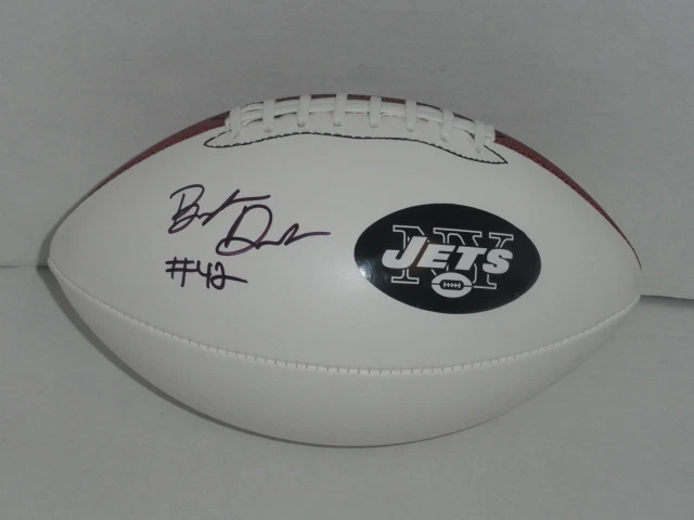 BRANDON DIXON SIGNED FOOTBALL NEW YORK JETS AUTOGRAPHED ROOKIE STAR
