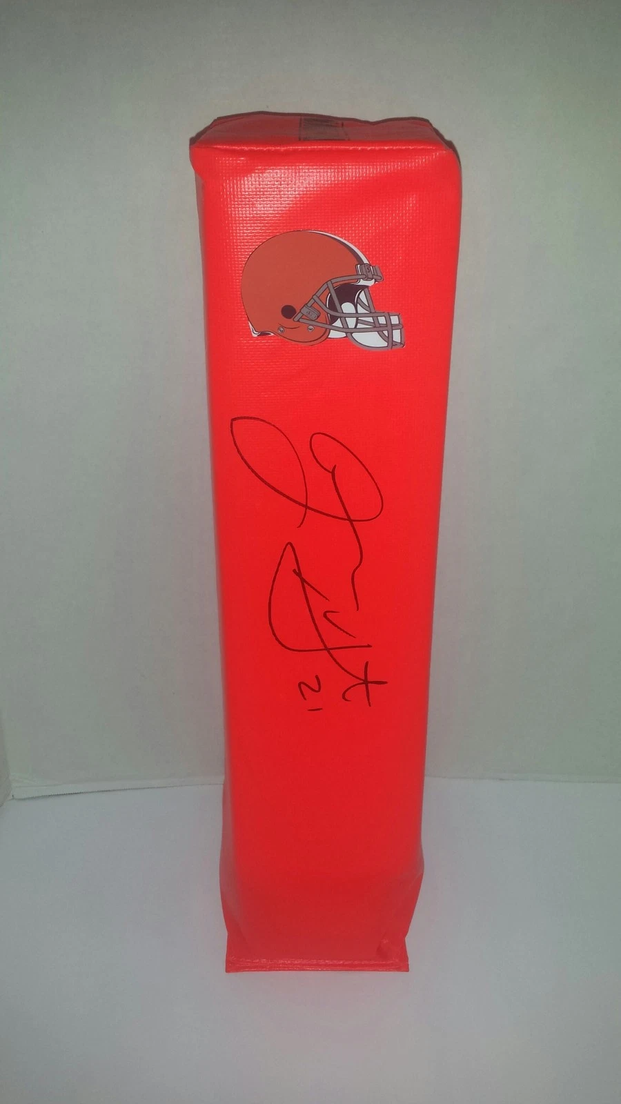 JUSTIN GILBERT SIGNED CLEVELAND BROWNS TOUCHDOWN PYLON FOOTBALL ROOKIE STAR