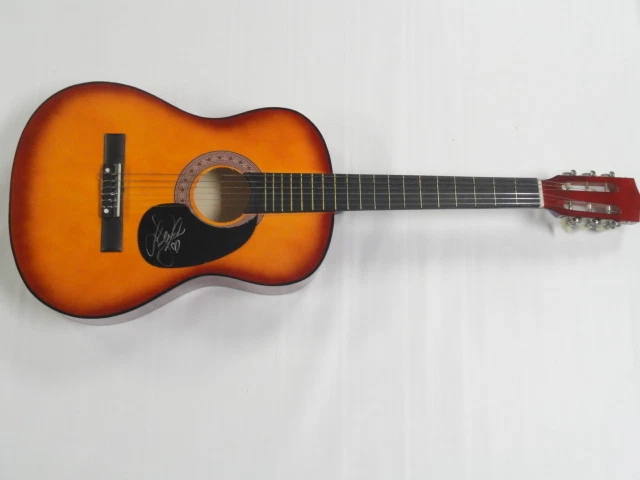 LEAH TURNER SIGNED SUNBURST ACOUSTIC GUITAR COUNTRY SUPERSTAR PROOF