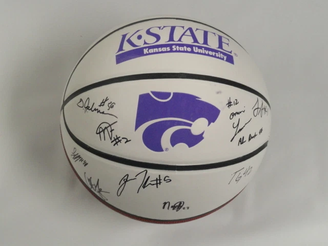 2014 KANSAS STATE WILDCATS TEAM SIGNED LOGO BASKETBALL MARCUS FOSTER GIBSON ST. COLLECTIBLE MEMORABILIA