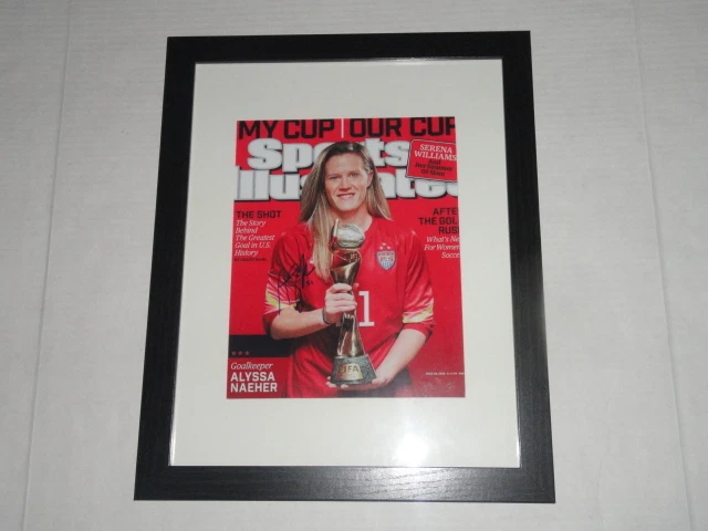 ALYSSA NAEHER SIGNED FRAMED AND MATTED SPORTS ILLUSTRATED WORLD CUP COVER PROOF