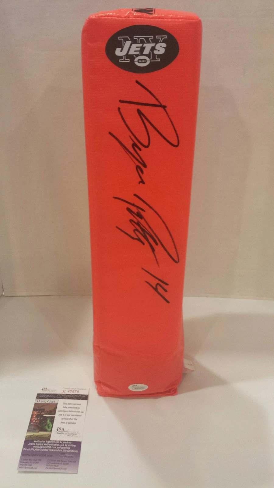 BRYCE PETTY SIGNED TOUCHDOWN PYLON NEW YORK JETS FOOTBALL JSA COA BAYLOR