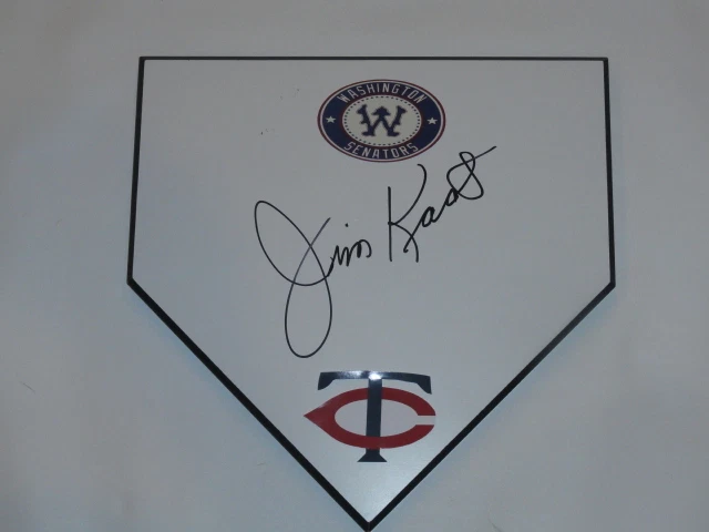 JIM KAAT SIGNED HOME PLATE MINNESOTA TWINS WASHINGTON SENATORS RARE