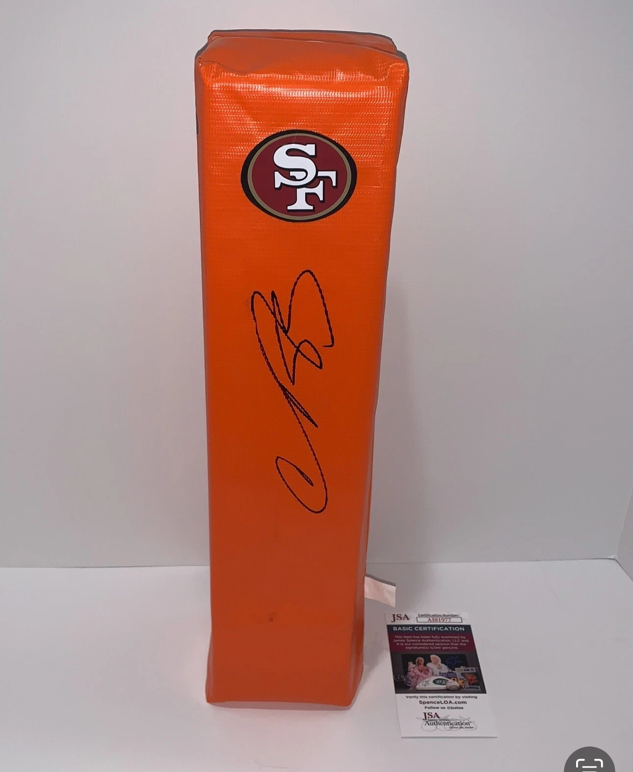 VERNON DAVIS SIGNED TOUCHDOWN PYLON SAN FRANCISCO 49ERS FOOTBALL PROOF JSA COA COLLECTIBLE MEMORABILIA