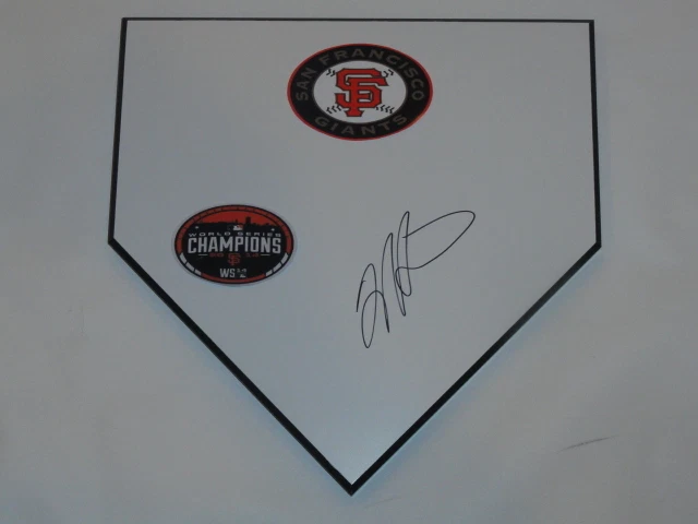 TIM HUDSON SIGNED HOME PLATE SAN FRANCISCO GIANTS 2014 WORLD SERIES CHAMPIONS COLLECTIBLE MEMORABILIA