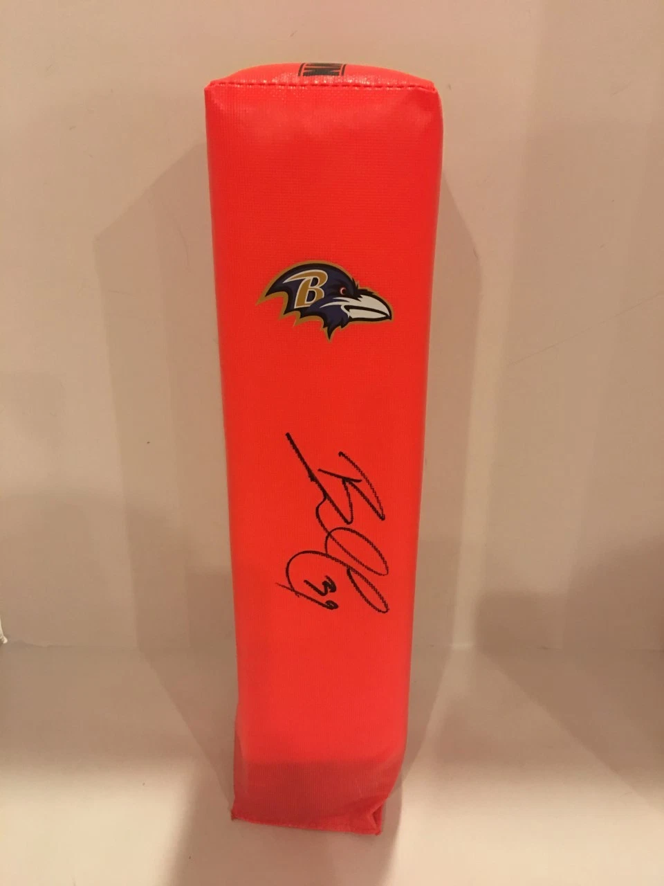 BRANDON CARR SIGNED TOUCHDOWN PYLON BALTIMORE RAVENS FOOTBALL SUPER BOWL