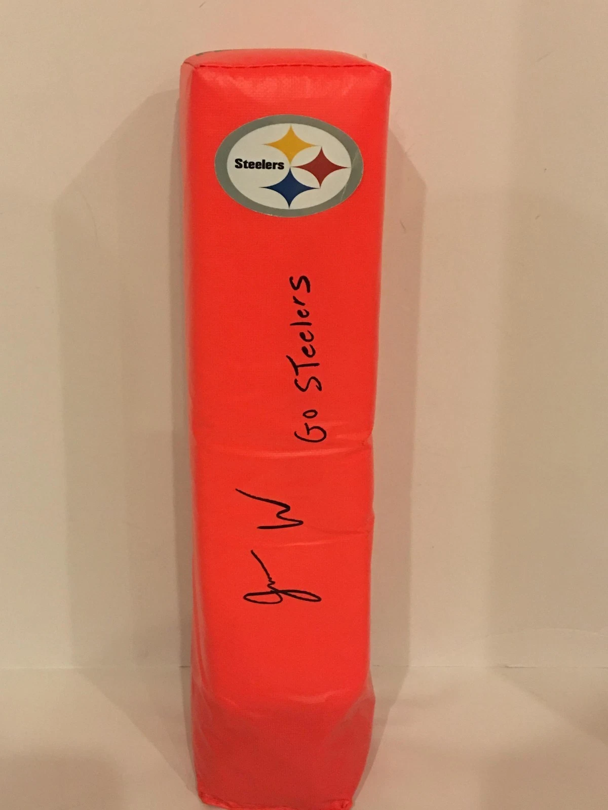 JAMES WASHINGTON SIGNED TOUCHDOWN PYLON PITTSBURGH STEELERS GO STEELERS INSCRIP