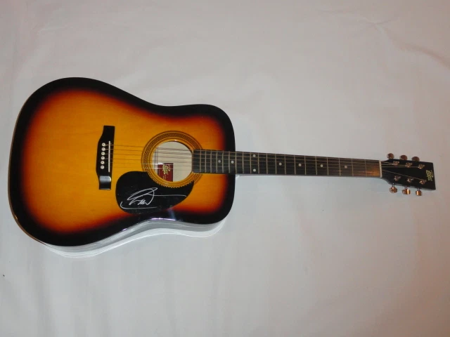WILLIAM MICHAEL MORGAN SIGNED SUNBURST ACOUSTIC GUITAR COUNTRY SUPERSTAR COLLECTIBLE MEMORABILIA