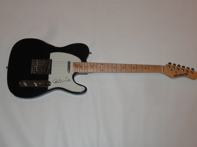 DENNY LAINE SIGNED BLACK ELECTRIC GUITAR WINGS THE MOODY BLUES JSA COA 1