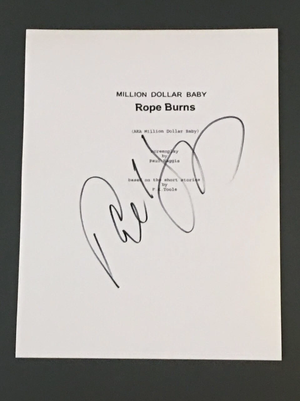 PAUL HAGGIS SIGNED MILLION DOLLAR BABY FULL MOVIE SCRIPT PROOF JSA COA