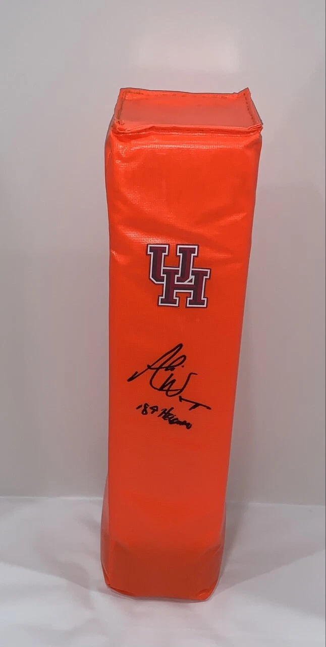 ANDRE WARE SIGNED TOUCHDOWN PYLON HOUSTON COUGARS 1989 FOOTBALL COLLECTIBLE MEMORABILIA
