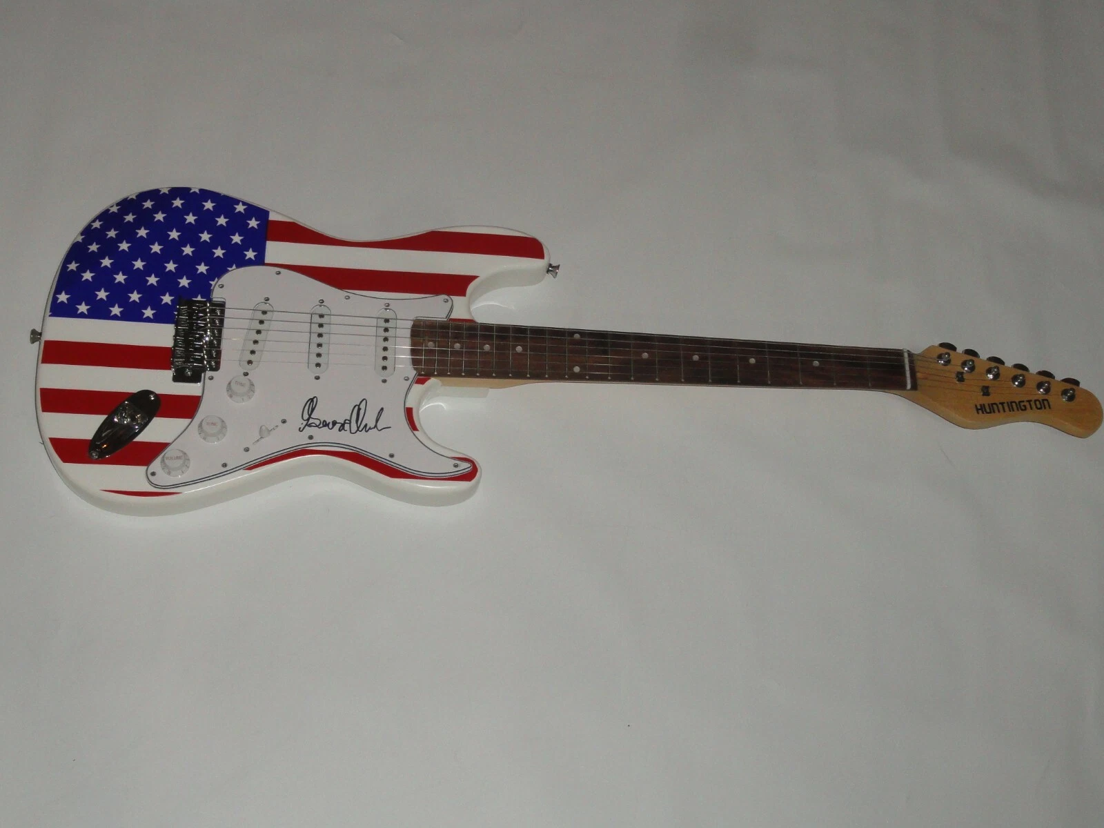 GEORGE CLINTON SIGNED USA FLAG ELECTRIC GUITAR ATOMIC DOG LEGEND PROOF JSA COA