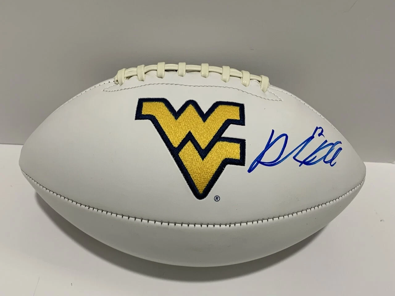 AUSTIN KENDALL SIGNED WEST VIRGINIA MOUNTAINEERS LOGO FOOTBALL PROOF RARE
