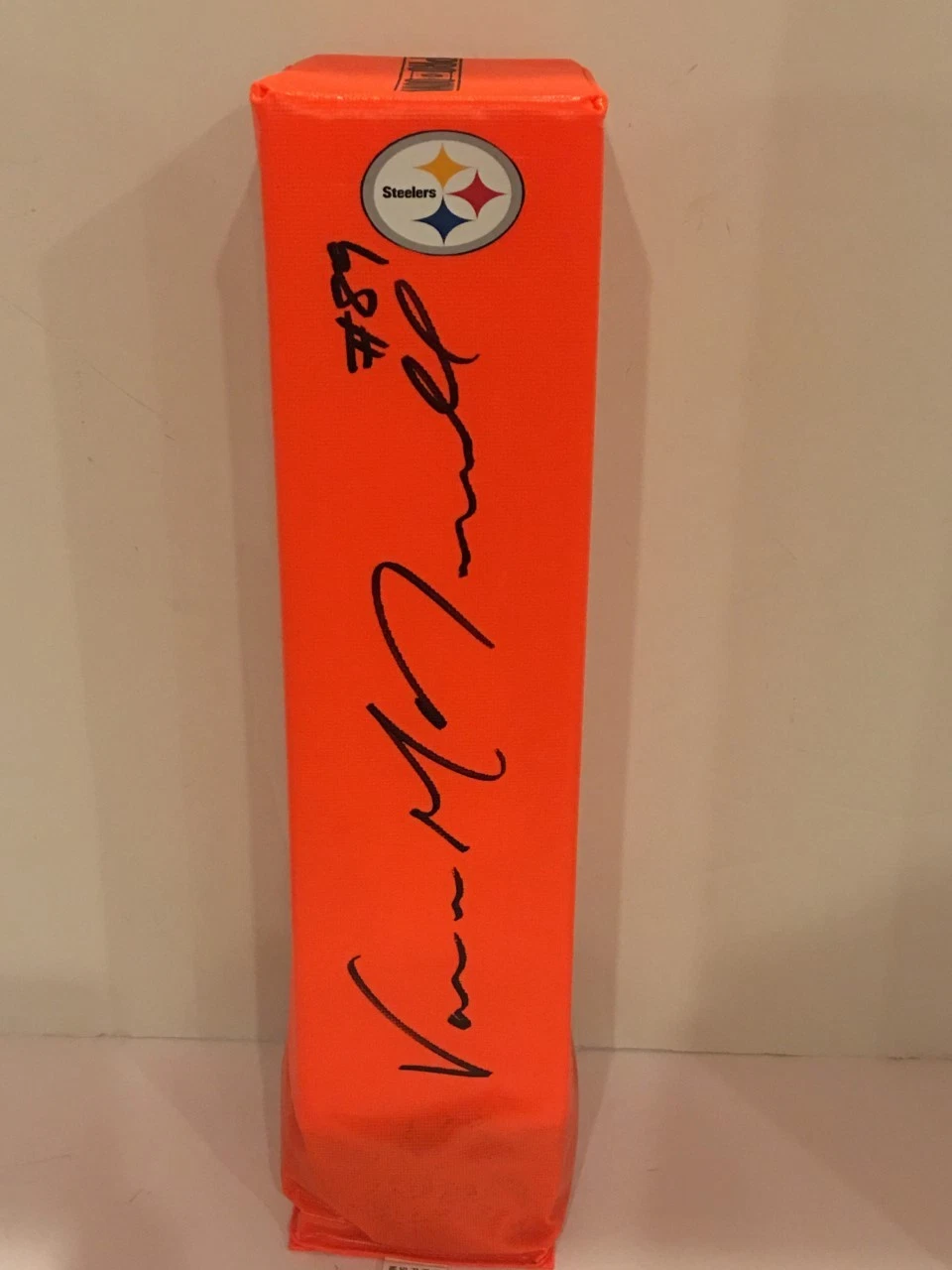 VANCE MCDONALD SIGNED PITTSBURGH STEELERS TOUCHDOWN PYLON FOOTBALL PROOF COLLECTIBLE MEMORABILIA