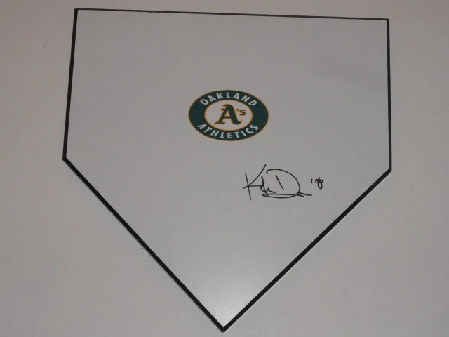 KHRIS DAVIS SIGNED HOME PLATE OAKLAND ATHLETICS AUTOGRAPHED
