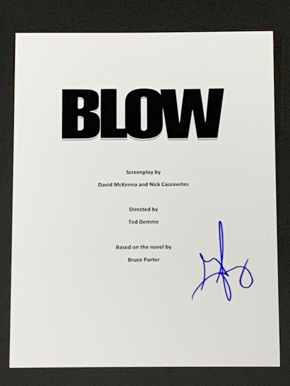 GEORGE JUNG SIGNED BLOW MOVIE SCRIPT BOSTON GEORGE AUTOGRAPHED PROOF JSA COA