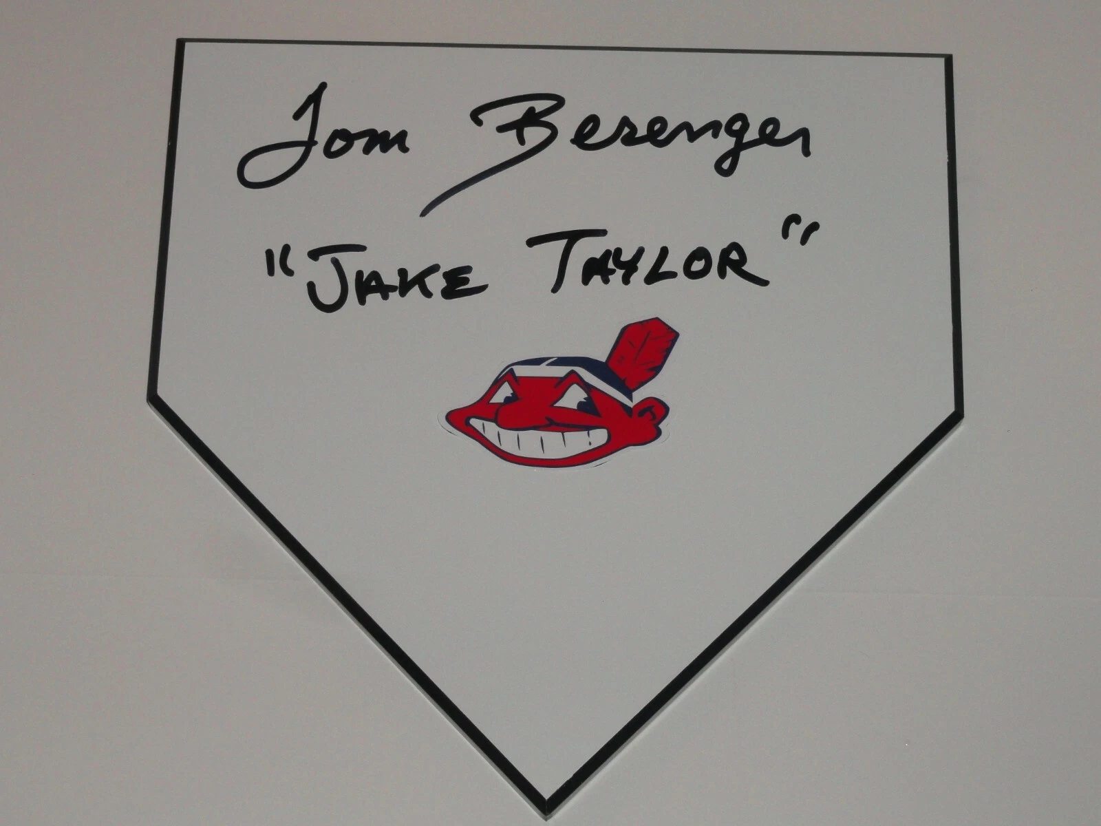 TOM BERENGER SIGNED HOME PLATE MAJOR LEAGUE JAKE TAYLOR PROOF