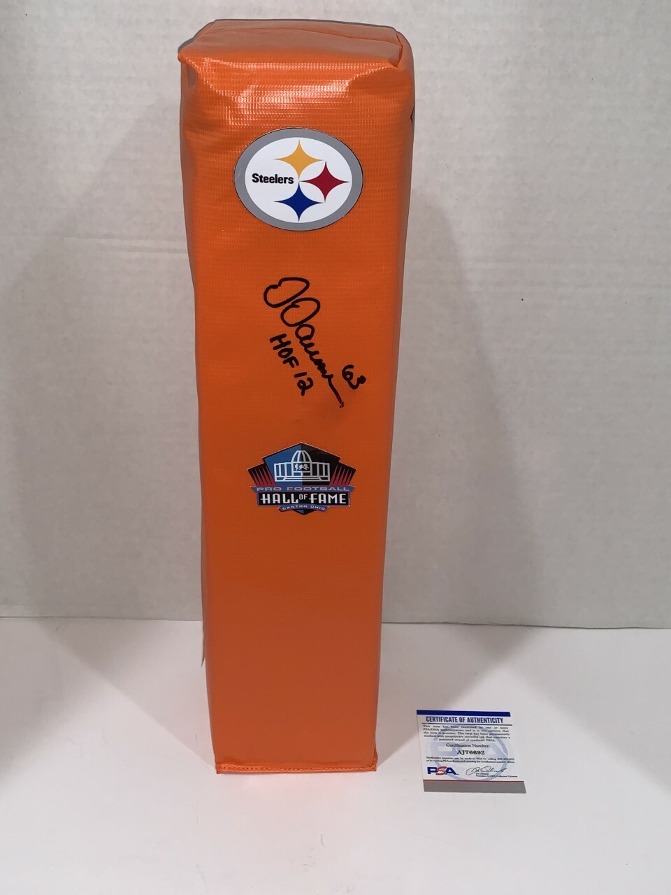 DERMONTTI DAWSON SIGNED TOUCHDOWN PYLON PITTSBURGH STEELERS HOF PSA COA
