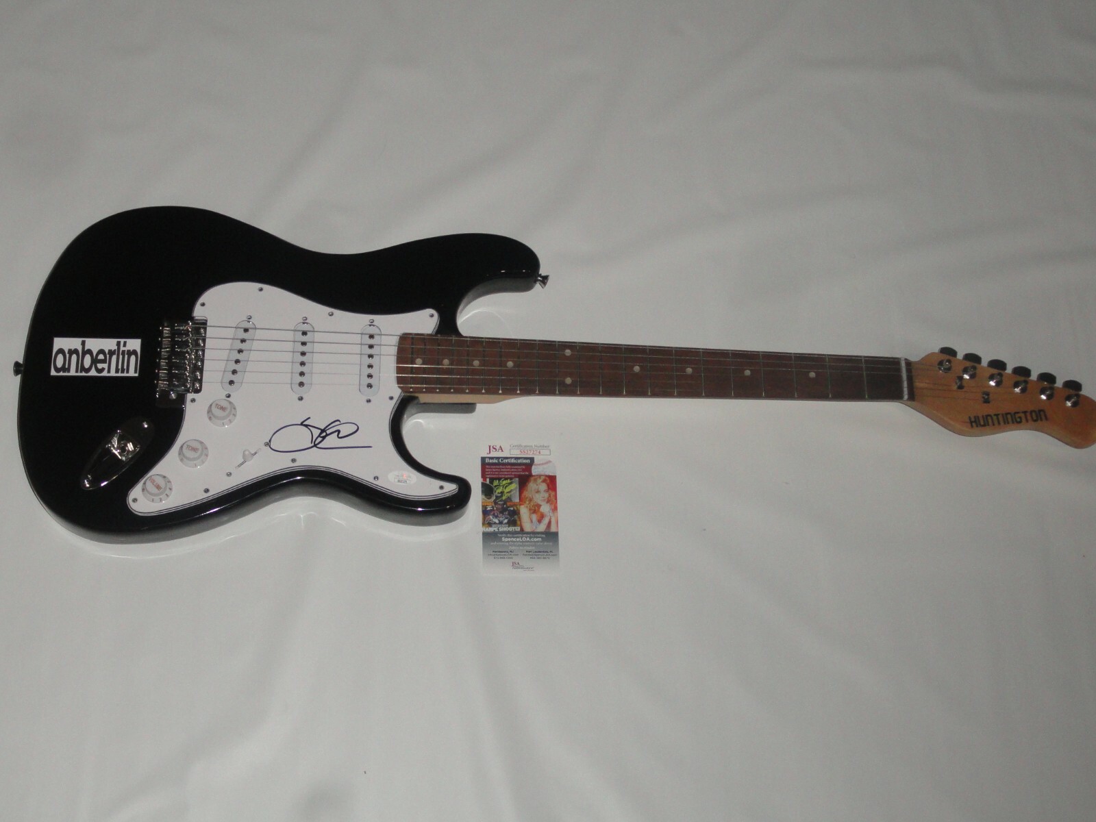 STEPHEN CHRISTIAN SIGNED BLACK ELECTRIC GUITAR ANBERLIN PROOF JSA COA