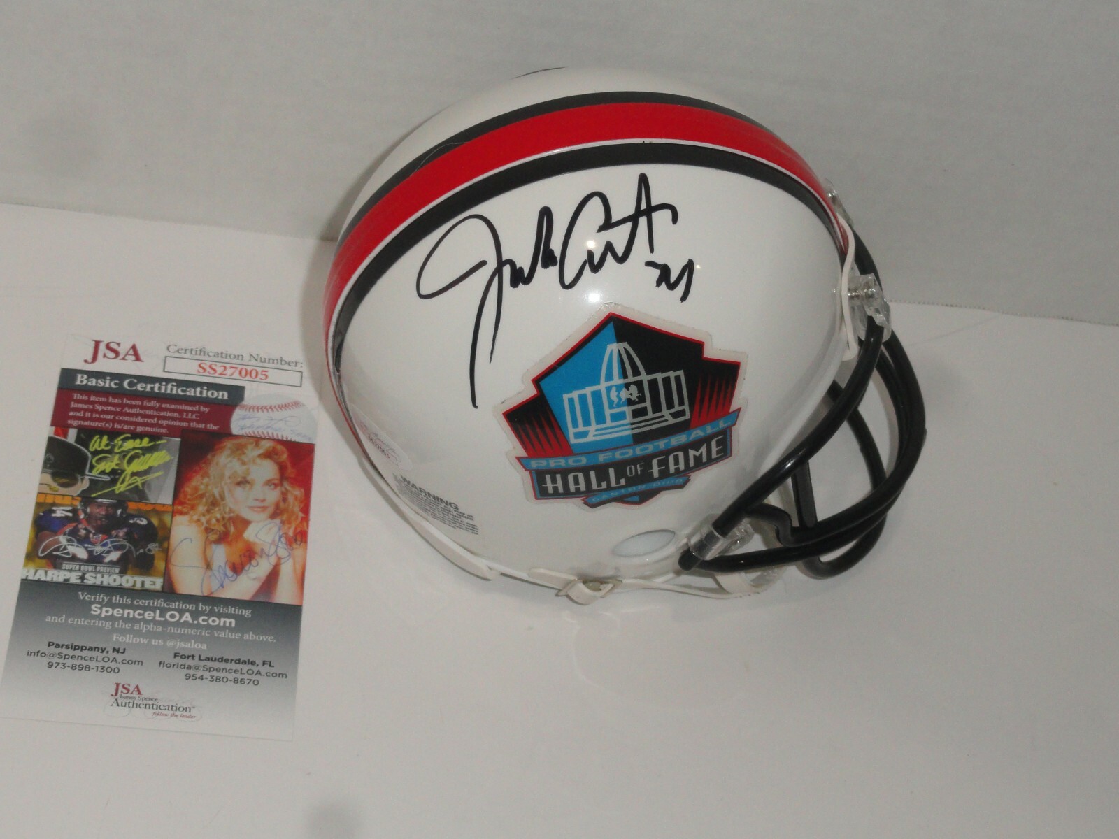 JIMBO COVERT SIGNED HALL OF FAME MINI HELMET CHICAGO BEARS HOF JSA COA
