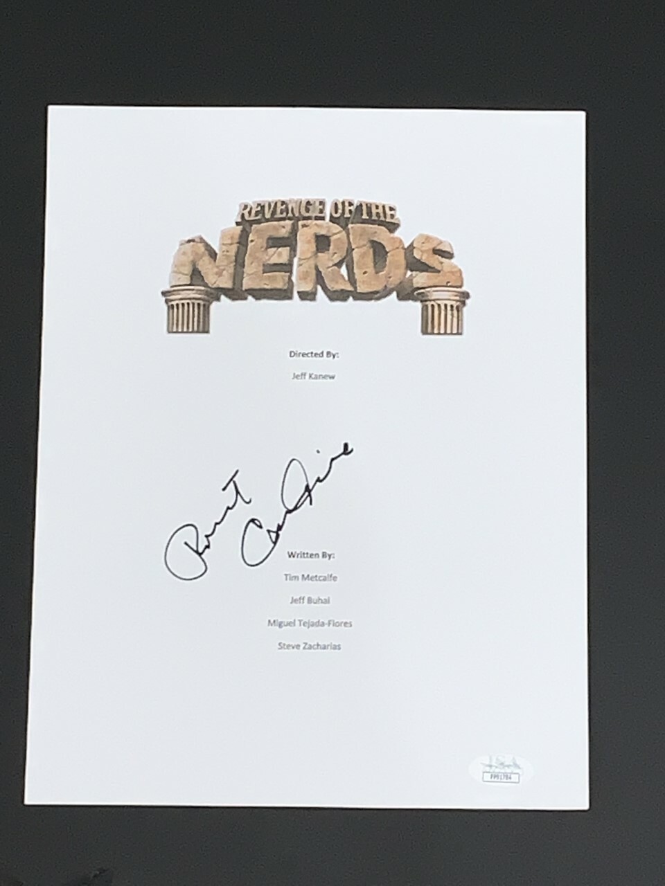 ROBERT CARRADINE SIGNED REVENGE OF THE NERDS MOVIE TRANSCRIPT PROOF JSA COA