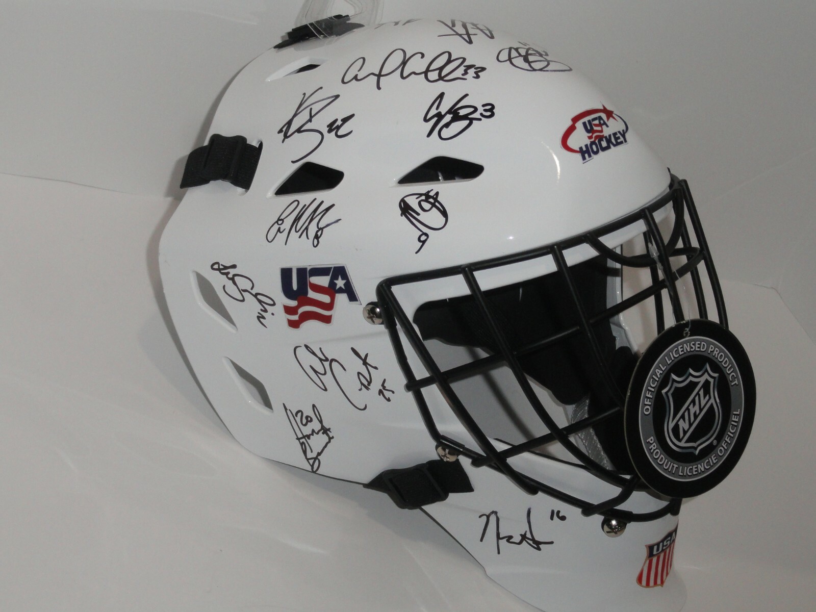 USA WOMEN'S HOCKEY NATIONAL TEAM SIGNED GOALIE MASK COYNE KNIGHT ROONEY US 1