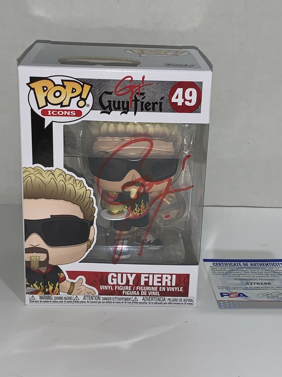 GUY FIERI SIGNED FUNKO POP FLAVORTOWN FOOD NETWORK TRIPLE D CHEF PSA COA