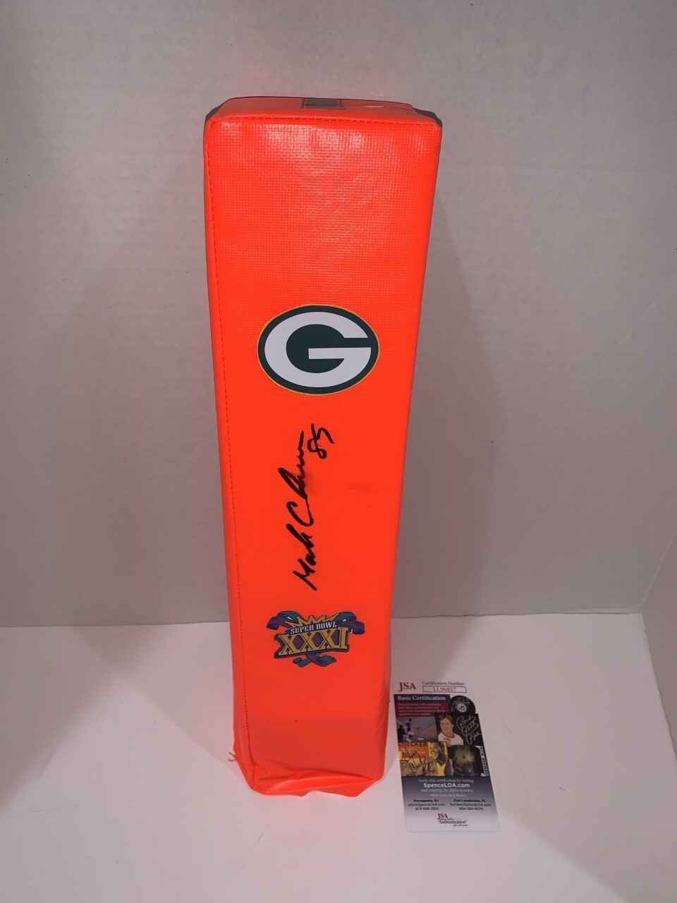MARK CHMURA SIGNED TOUCHDOWN PYLON GREEN BAY PACKERS SUPER BOWL XXXI JSA COA
