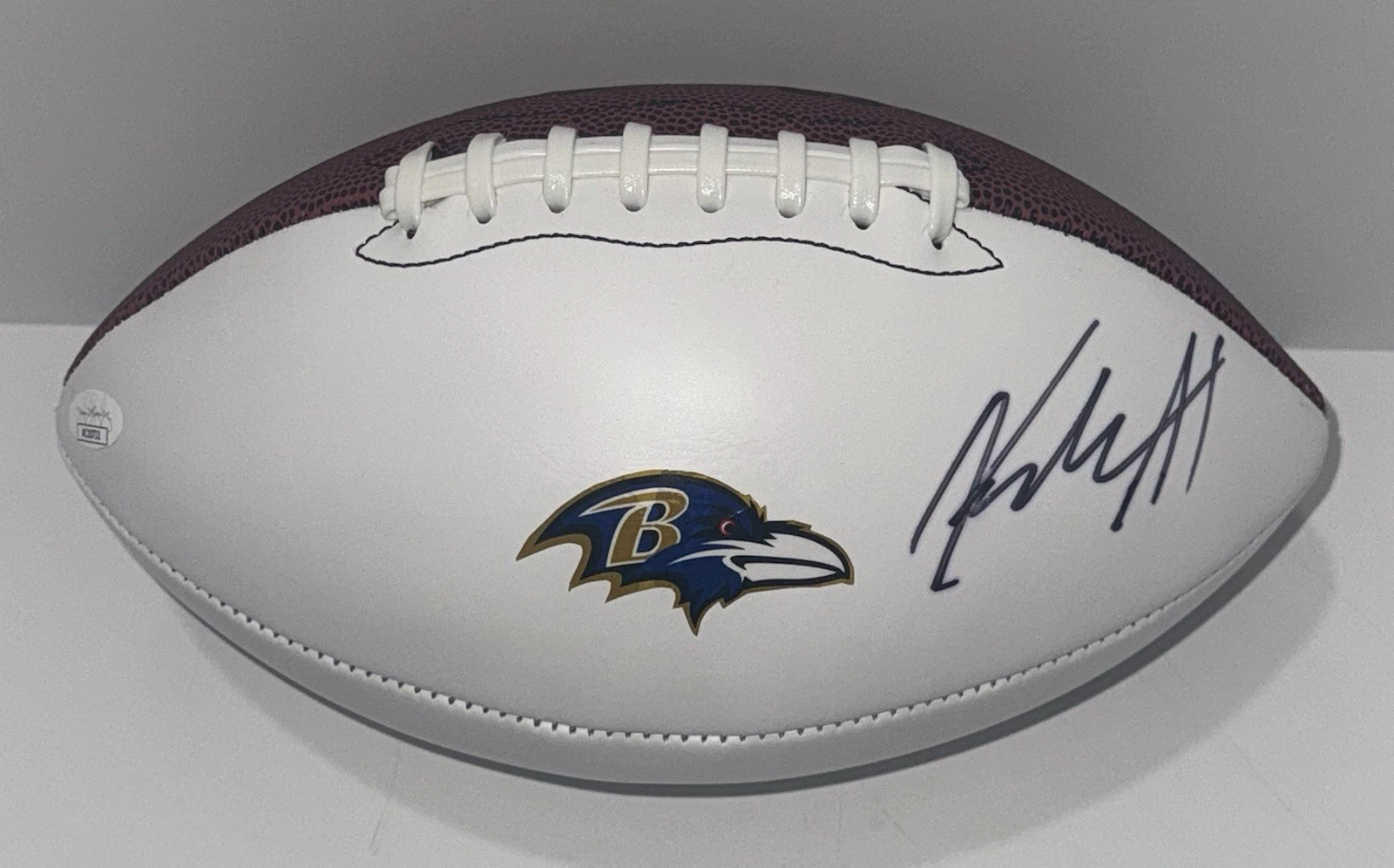 KYLE HAMILTON SIGNED FOOTBALL BALTIMORE RAVENS ROOKIE STAR PROOF JSA COA