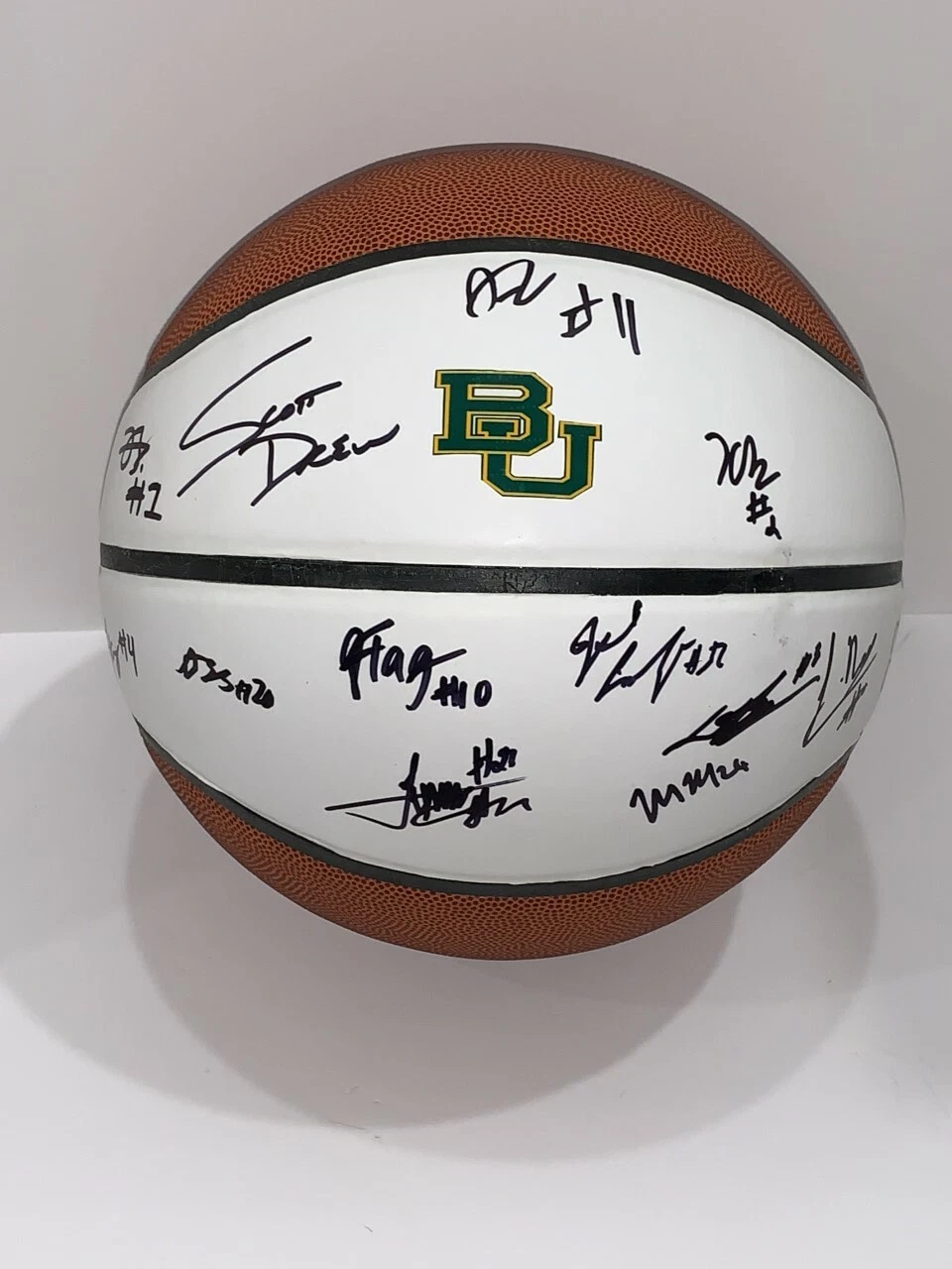 2022 BAYLOR BEARS TEAM SIGNED BASKETBALL SCOTT DREW LJ CRYER AKINJO MAYER PROOF