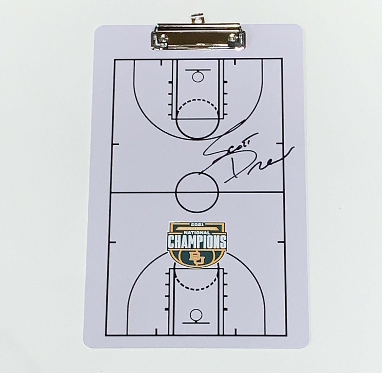 SCOTT DREW SIGNED CLIPBOARD BAYLOR BEARS 2021 NATIONAL CHAMPIONS PROOF PSA COA