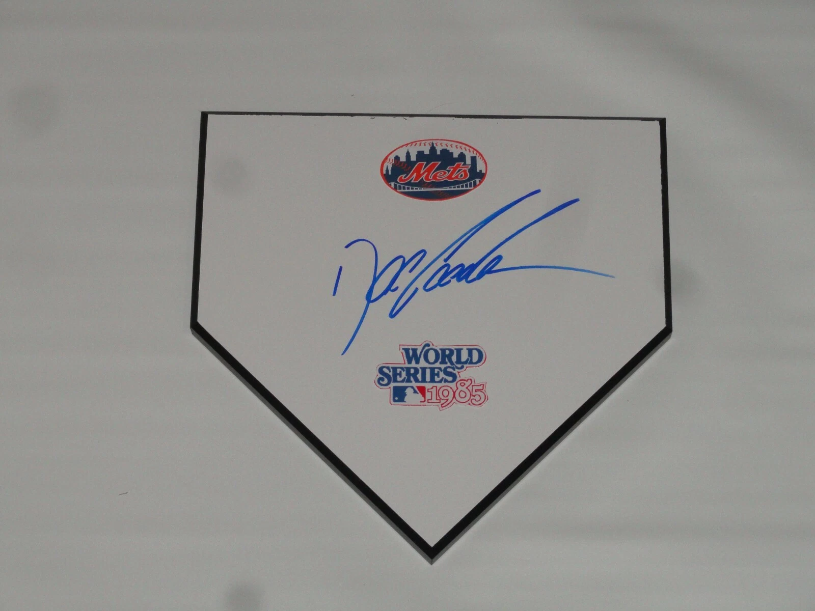 DOC GOODEN SIGNED HOME PLATE PLAQUE NEW YORK METS 1985 WORLD SERIES JSA COA
