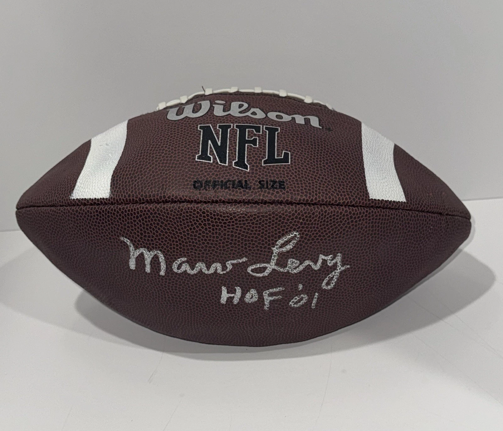 MARV LEVY SIGNED NFL FOOTBALL BUFFALO BILLS AUTOGRAPHED LEGEND HOF