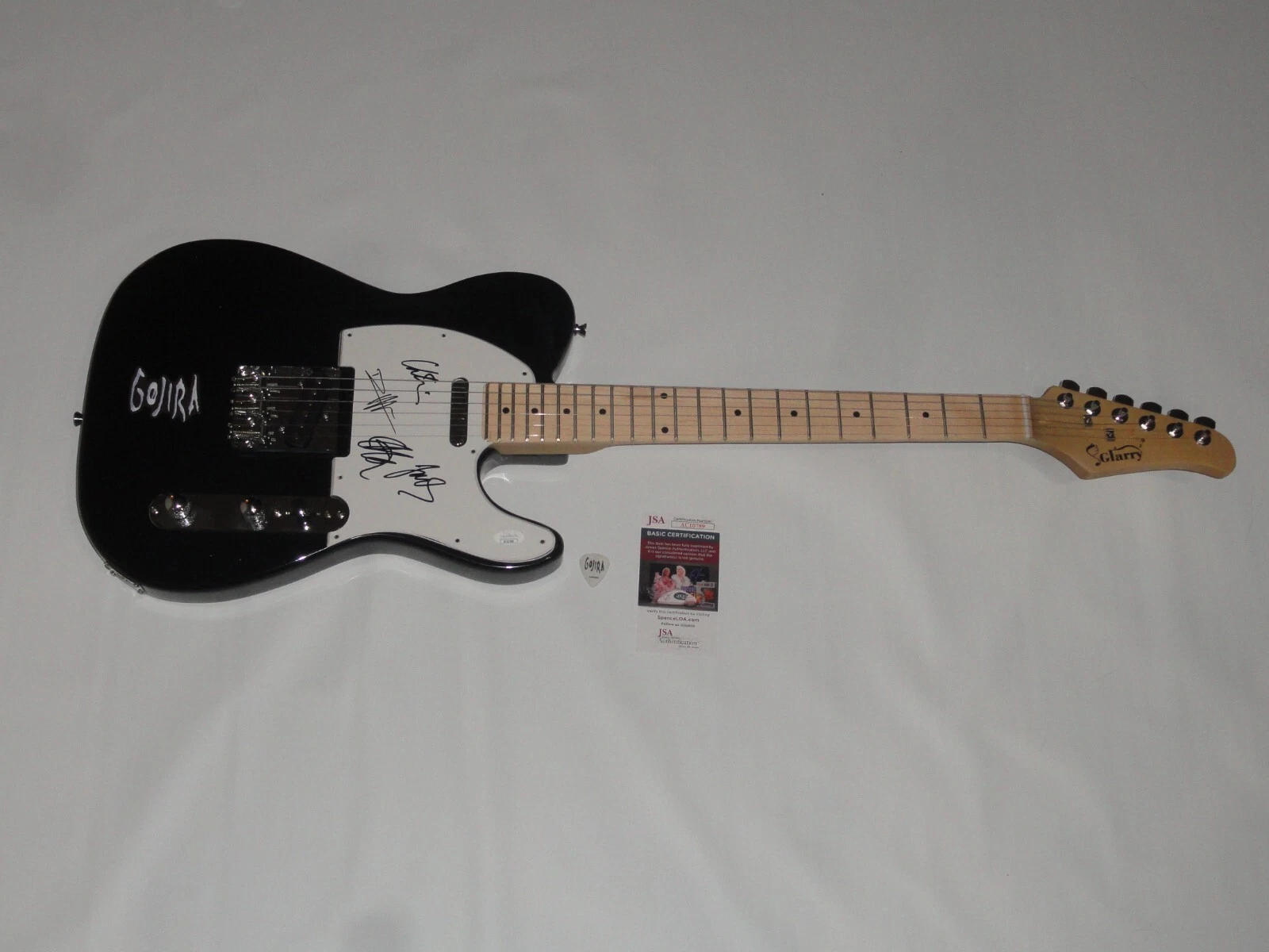 GOJIRA SIGNED ELECTRIC GUITAR JOE DUPLANTIER 4X W/ BONUS GUITAR PICK JSA COA