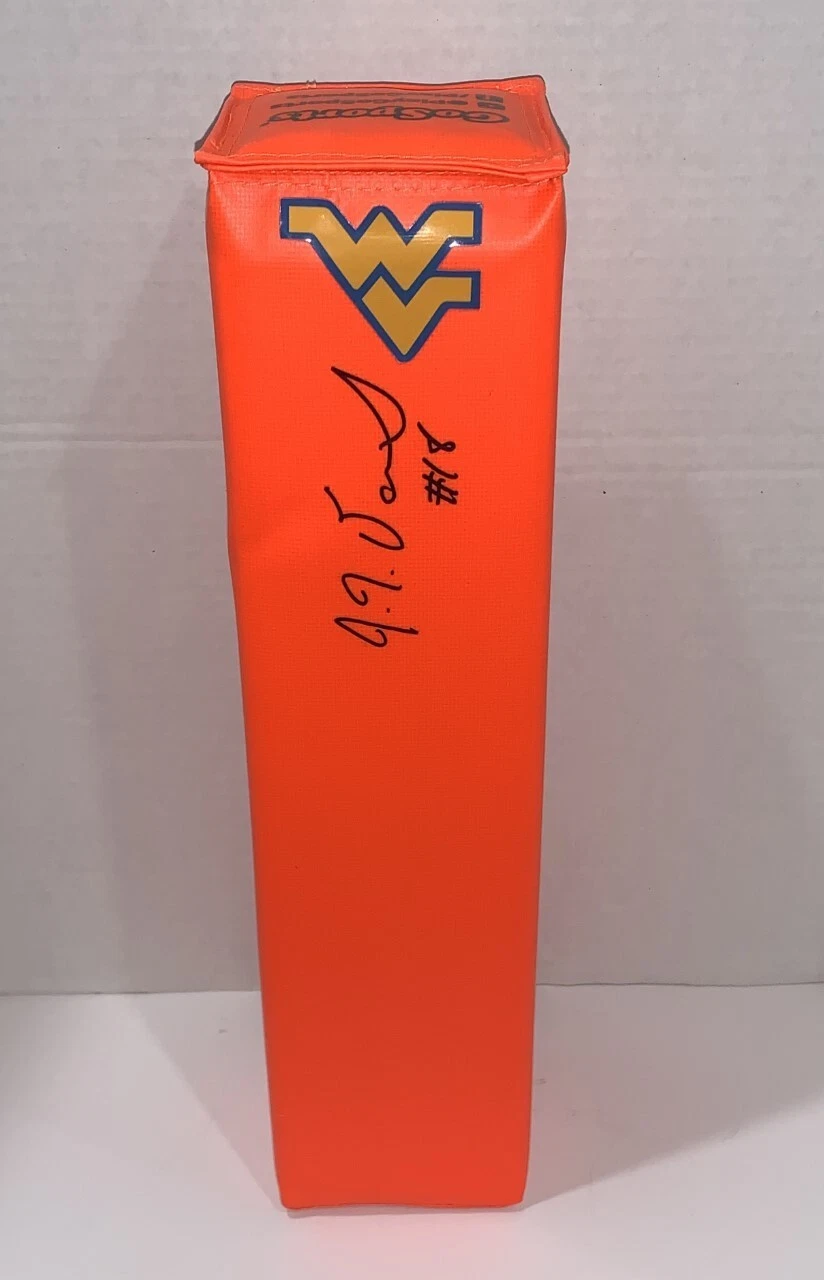 JT DANIELS SIGNED TOUCHDOWN PYLON WEST VIRGINIA MOUNTAINEERS PROOF J.T. JSA COA